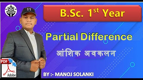 🔴 Partial differentiation introduction ||  B.Sc. 1st year