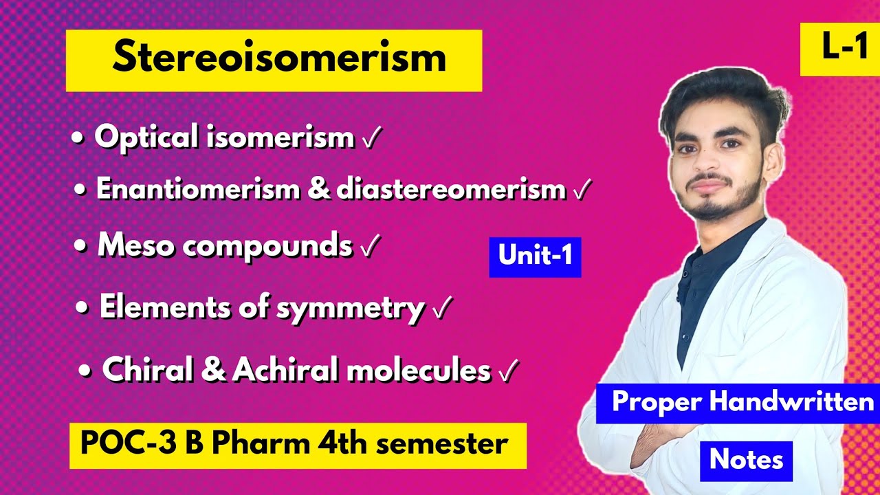 L1। U1। Stereoisomerism in organic chemistry। Optical isomerism। Meso