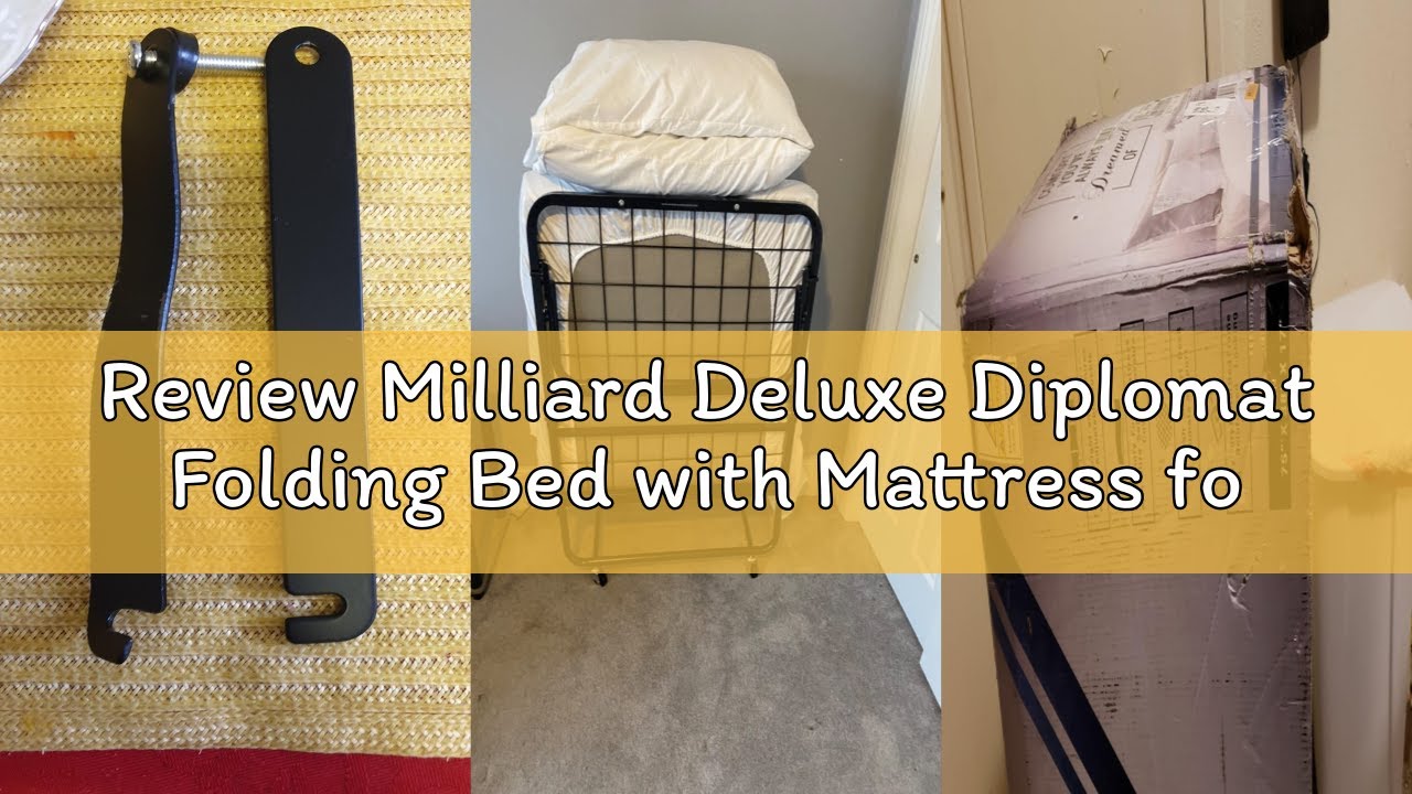Review Milliard Deluxe Diplomat Folding Bed with Mattress for Adults, Twin Size, Portable Foldable B