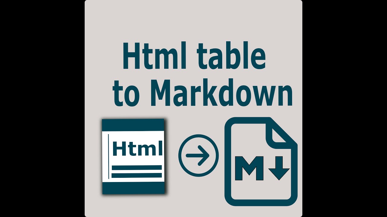 Html Table To Markdown - YouTube
