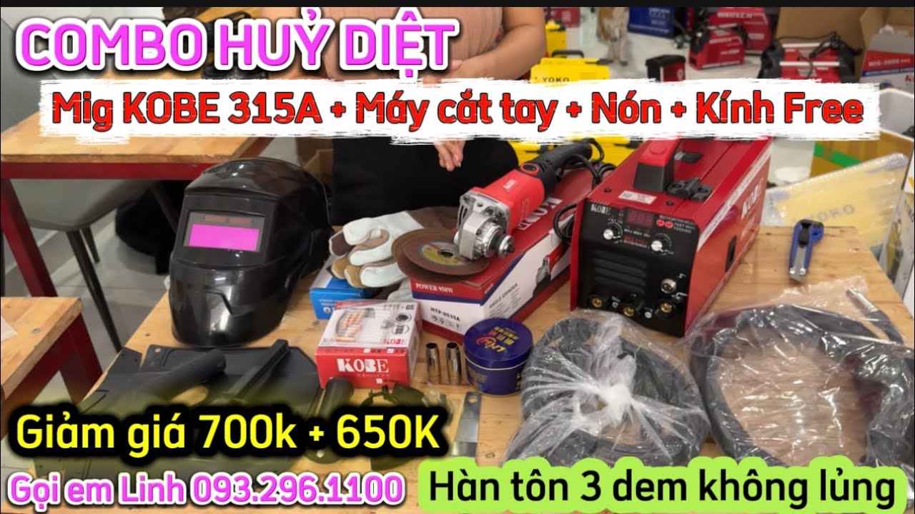 🔴COMBO HUỶ DUYỆT GIẢM 700K + TẶNG QUÀ 650K🔴MÁY HÀN MIG/QUE KOBE 315A ĐỜI MỚI CAO CẤP 