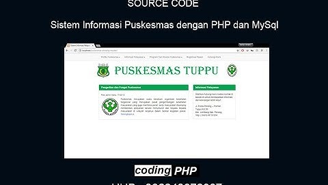 Demo Sistem Informasi Puskesmas Berbasis Web dengan PHP dan MySql
