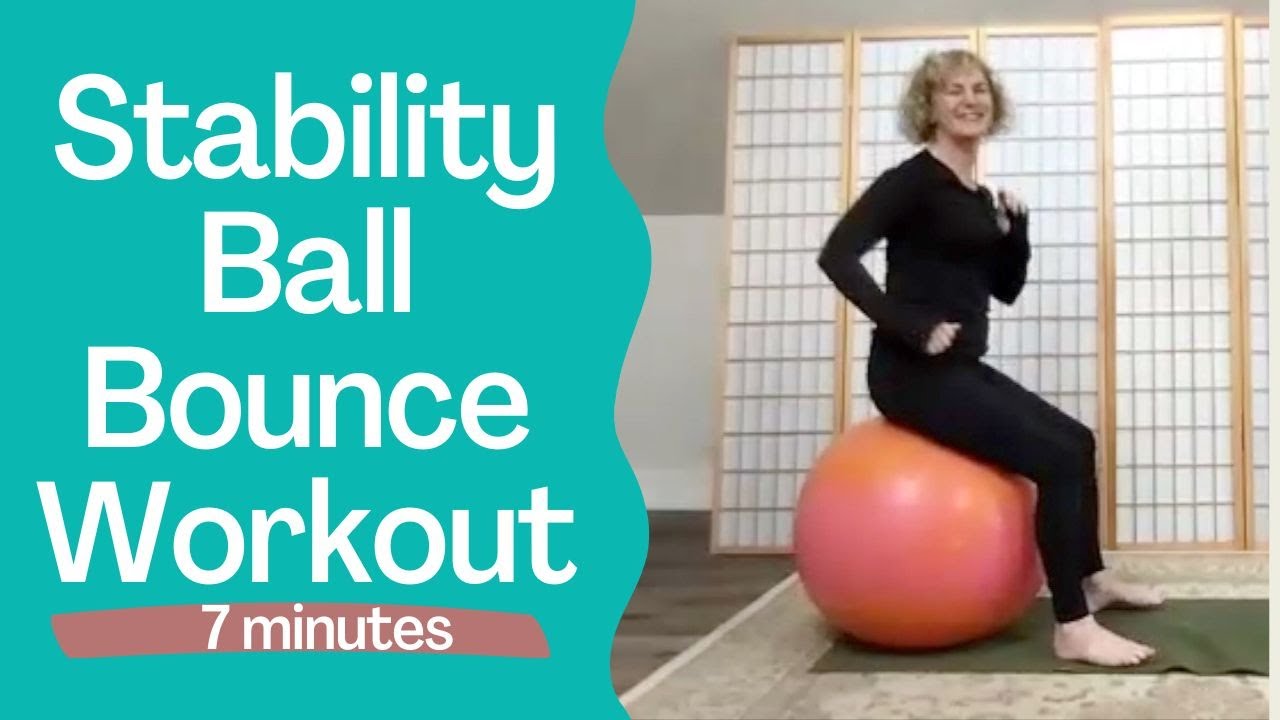 Stability Ball Bounce Workout for Healthy Heart (7 mins) | Vicki @ Yoga4man