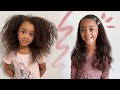 Straightening ziyas hair for the first time curly to straight hair routine 2022