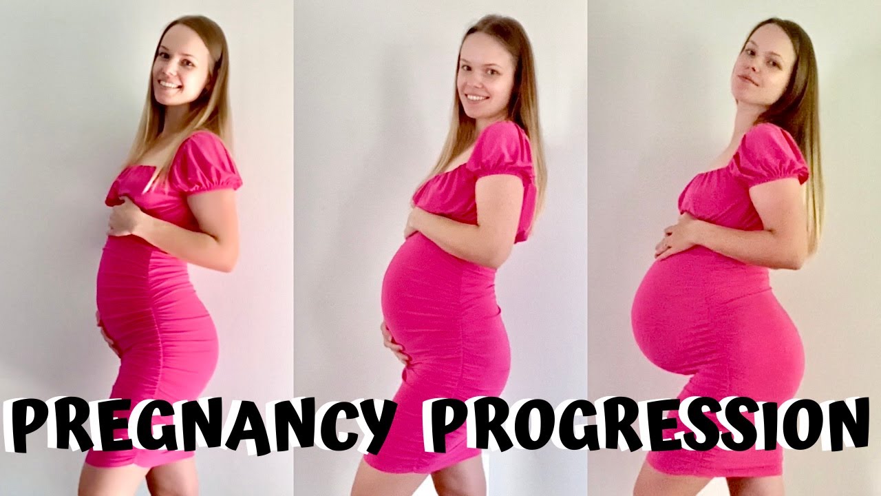 Pregnant Belly Growth 10 38 Weeks Transformation Second Pregnancy Week By Week Bump