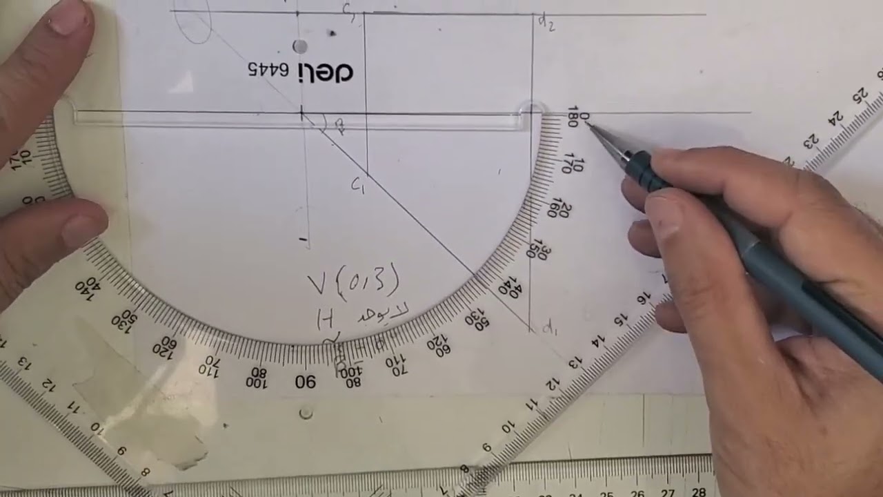 Trace, True Length and Slop of lineإيجاد الأثر و الطول الحقيقي و زوايا الميل على مستويات الاسقاط