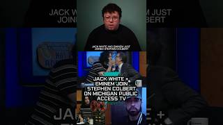 Jack White + Eminem join Stephen Colbert on Michigan public access TV #jackwhite #eminem #colbert