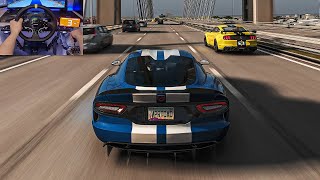 Dodge Viper GTS FBO & Ford Mustang Shelby GT500 Cutting Through Traffic! - Assetto Corsa | Moza R5