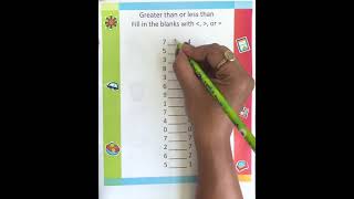 Greater than or less than worksheet and FREE printable