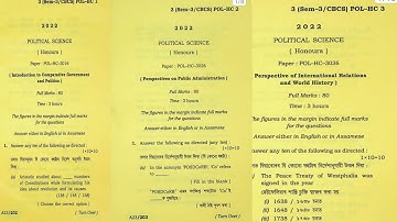 BA 3rd Semester Political Science Honours CBCS Question 2022 Gauhati University
