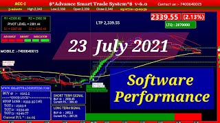 23 JULY 2021 Friday | Software Intraday performance | Best intraday trading software | smart trade