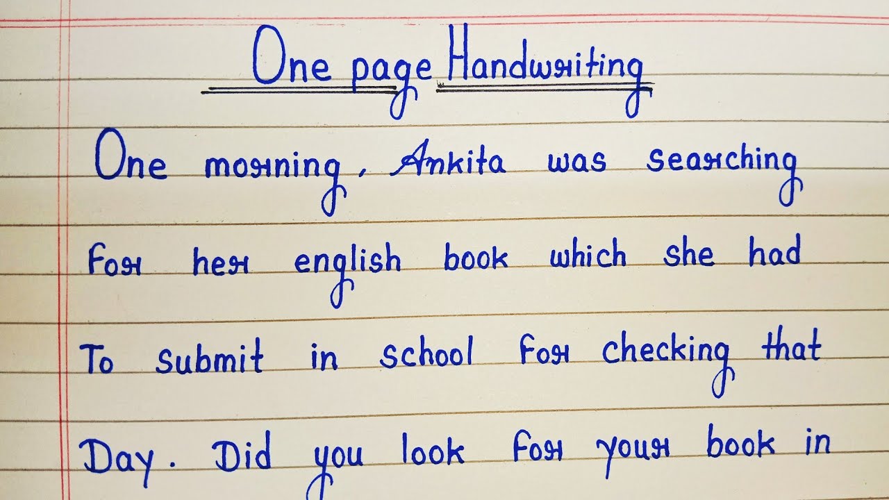 Handwriting kaise sudhare | how to improve your handwriting | one' page english handwriting |