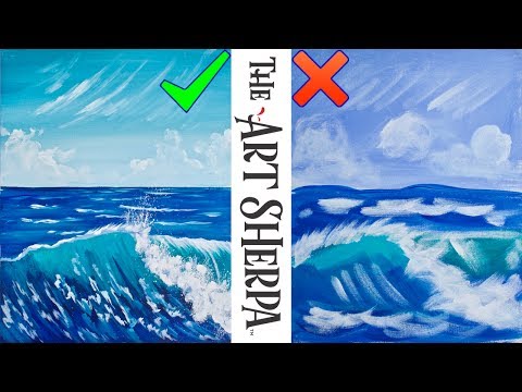 Realistic Wave  Dos and Don'ts How to paint with acrylics better for beginning Artists 🌊