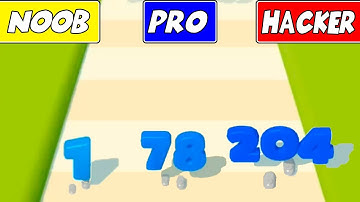 NOOB vs PRO vs HACKER - Number Run 3D WaWor