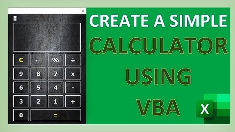 How to Create a Calculator Using Excel VBA| Full Tutorial