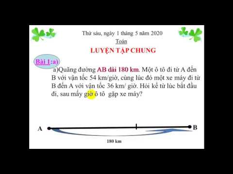 Tuần 27 - Toán - Bài: Luyện tập chung - bài toán chuyển động cùng chiều và ngược chiều.