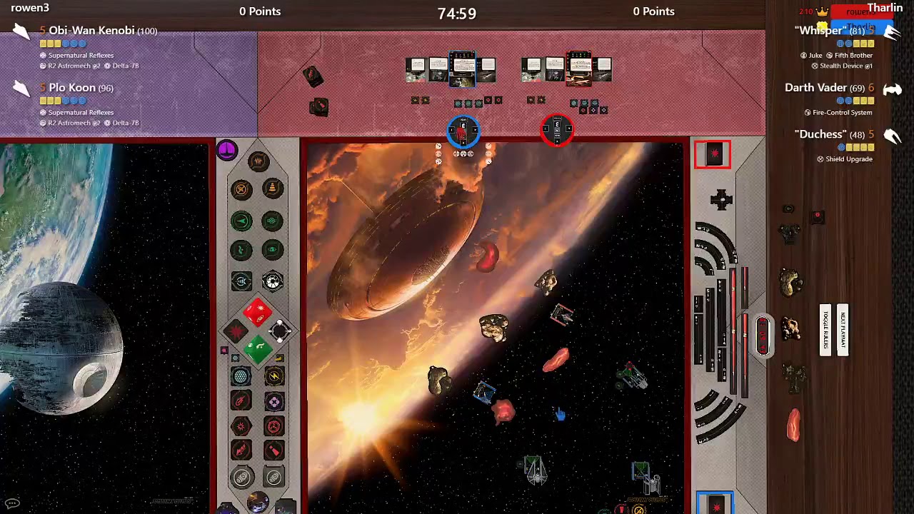 Playing XWing online on Tabletop Simulator Round 2 Eastern