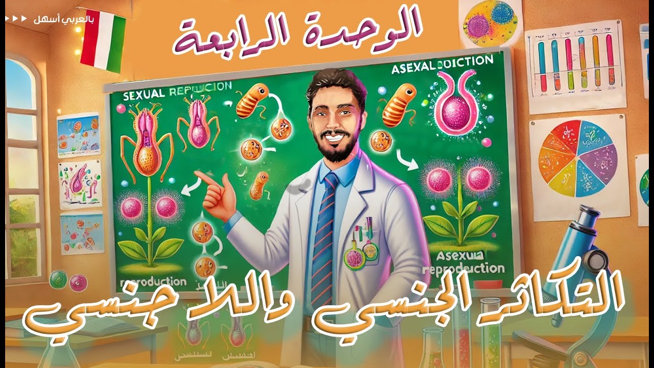 الوحدة الرابعة - الدرس الثاني | التكاثر الجنسي والتكاثر اللاجنسي - الصف الثالث الاعدادي