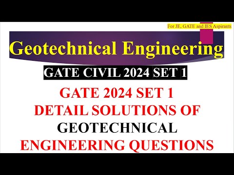 GATE 2024 CIVIL ENGINEERING || GEOTECHNICAL ENGINEERING || GATE CIVIL ...