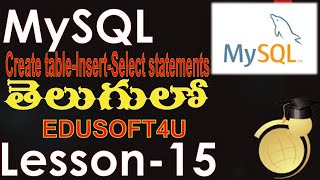 MySQL in Telugu- Create table-Insert-Select statements - Telugu-Lesson-15