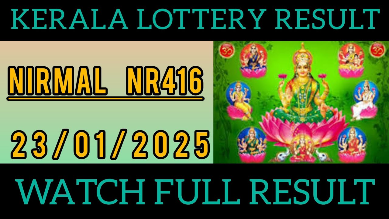 Kerala Lottery Result Today - Nirmal NR-416 | January 24, 2025 | 3 PM Draw Winners