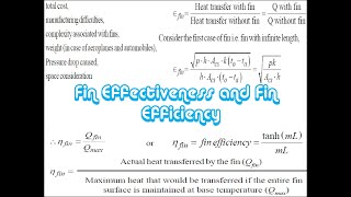 Fin Effectiveness and Fin Efficiency | Introduction to Effectiveness and Efficiency of Fins |
