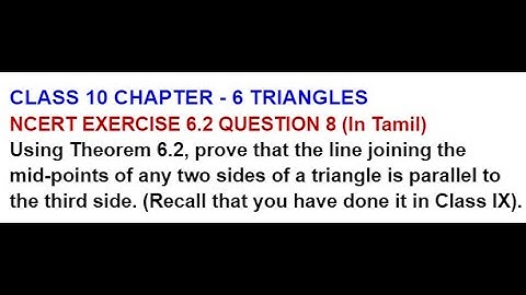 CLASS 10 CH 6 TRIANGLES   EXERCISE 6.2 QUESTION 8 (In Tamil)
