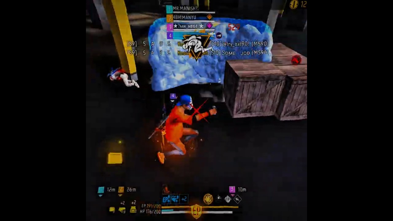 free fire Max freestyle gameplay primary rusher but 1vs4 clutch in india sarvar viral short 🥺