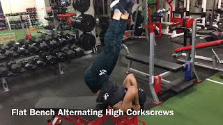 •AB’s• Flat Bench Alternating High Corkscrews