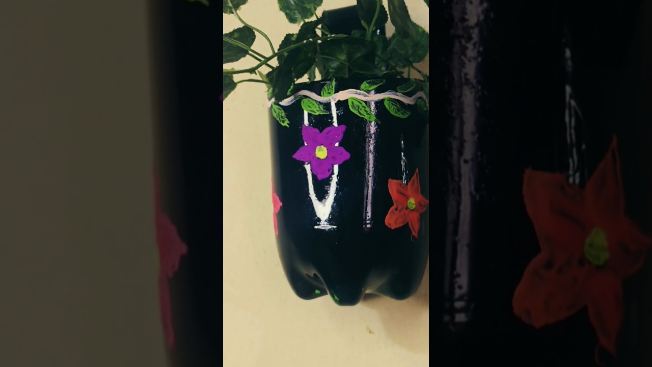 plastic bottle recycle to make hanging flower pots
