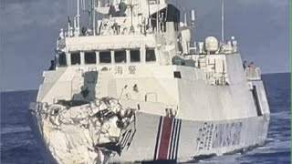 中国海军164号舰与中国海警3104号船，在追逐菲律宾巡逻艇时，竟然撞了？| 明镜摇也摇