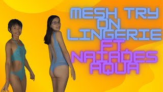 Sheer Mesh Lingerie Try on Haul Featuring  Naiades Aqua and Abby Angel