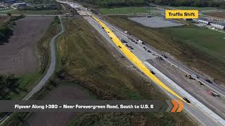 Fall 2021 I-380 flyover from Forevergreen Road south to U.S. 6 - I-80/I-380