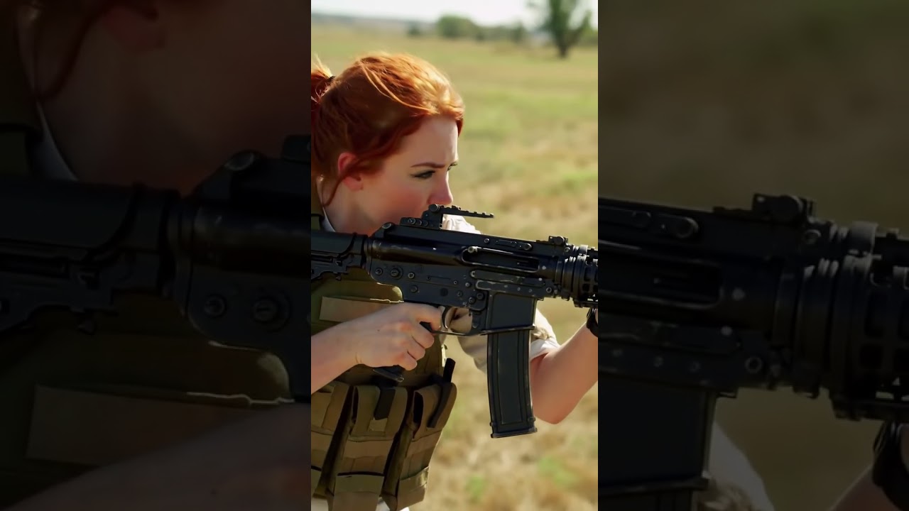 Saw a brave woman operating an M249 SAW light machine gun.