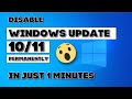 Disable Windows 10/11 Update Permanently (just in 1 Min)