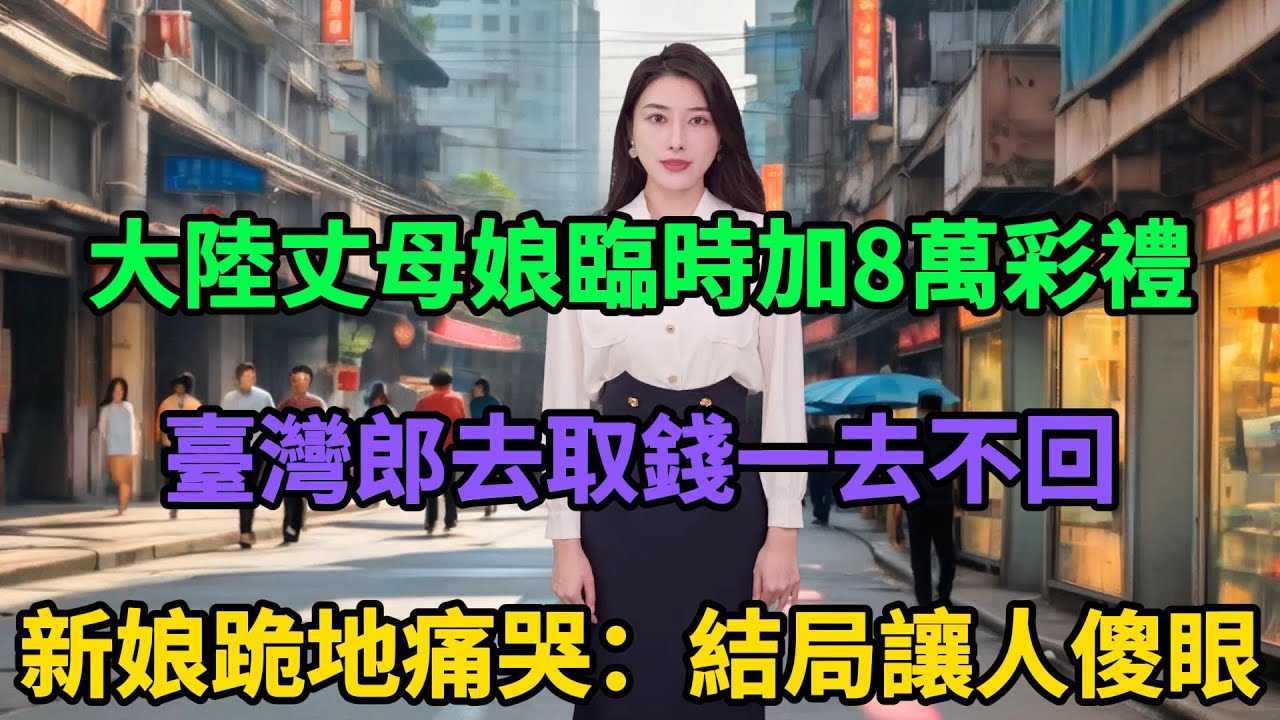 大陸丈母娘臨時加8萬彩禮，臺灣郎去取錢一去不回，新娘跪地痛哭：我怎麽活，結局讓人傻眼