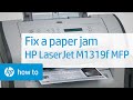 Fixing a Paper Jam | HP LaserJet M1319f Multifunction Printer | HP