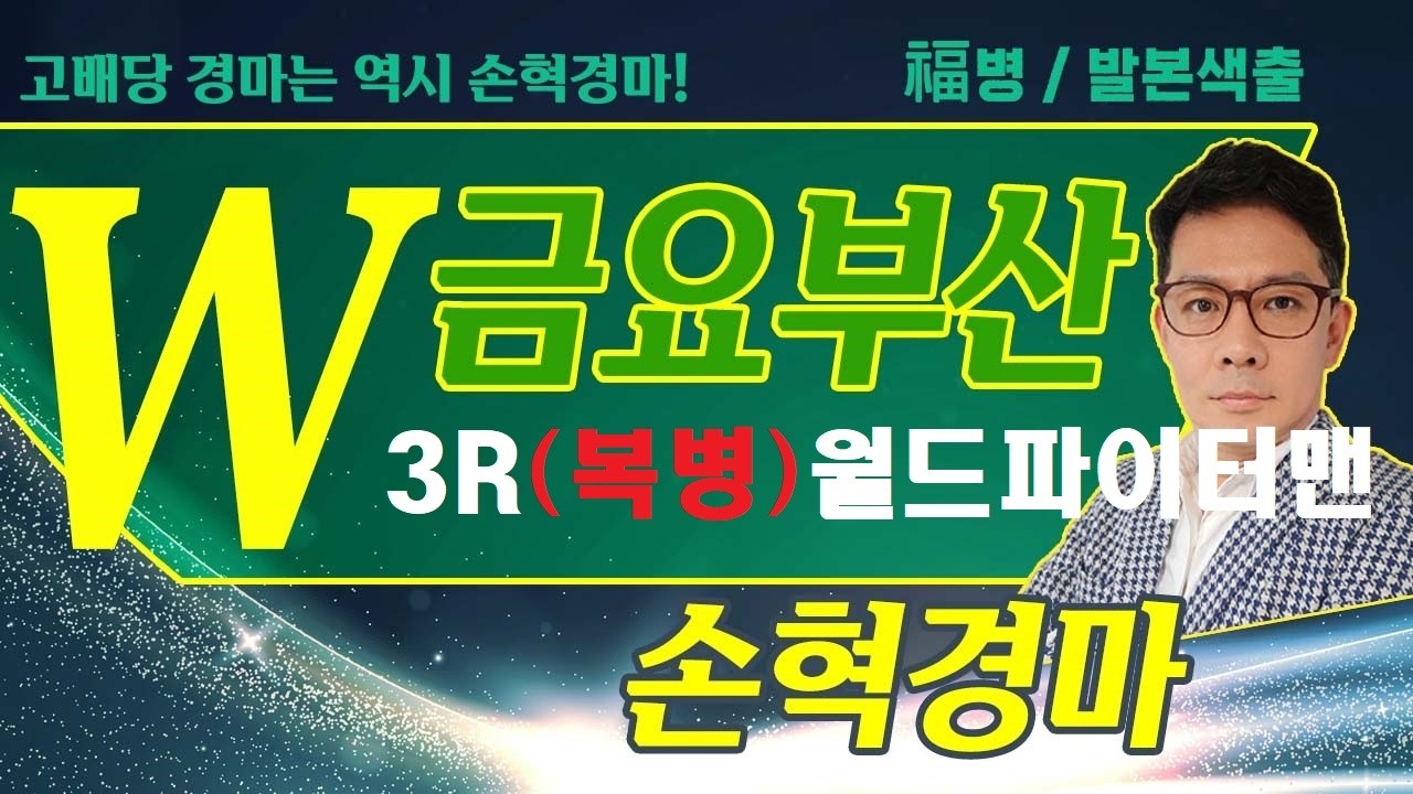 고배당 경마는 역시 손혁 경마 6/12(금)부산 복병마 내용을 확인해 보세요!!