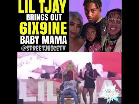 Lil Tjay Brings Out 6ix9ine Baby Mama - YouTube