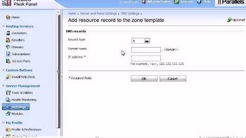 How to configure the DNS Template Settings in Plesk