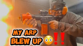 FULLY ARP BLEW UP AT THE RANGE 😳 #viral #popular #airsoft 
