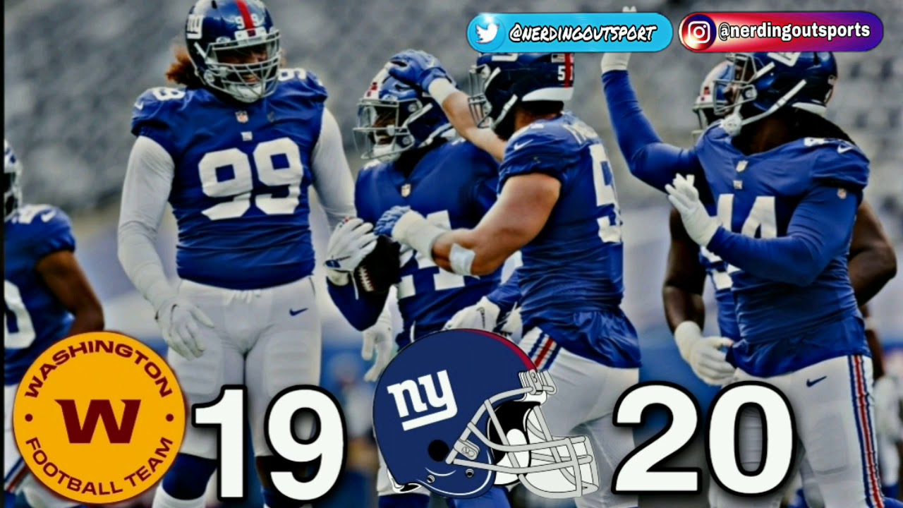 Giants 20 Washington 19 Giants Finally Win! YouTube