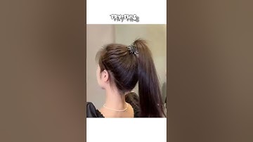 try this Korean high ponytail hack🎀 #hairstyle 🍒#aestheic #fypシ゚viral #shorts