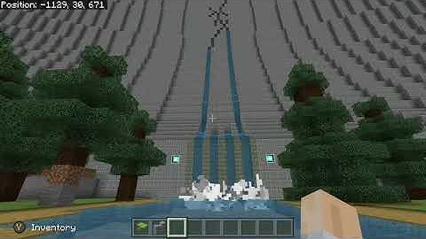 I tried using a particle effect to simulate splashing water. How does it look minecraft