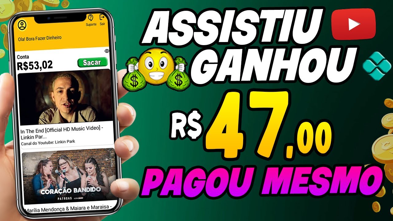 [Receba R$47 via PIX🤑] Novo APP para GANHAR DINHEIRO via PIX Assistindo Videos do YouTube ✅