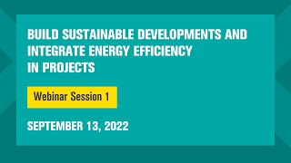 Promoting Energy Efficiency in Land Use Planning Training: Session 1