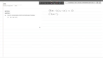 Question 1A1 Paper One 2022 - (IEB) Mathematics Matric Final Exam Paper, (South Africa)