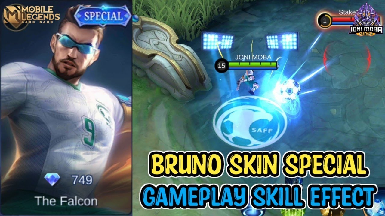 BRUNO NEW SKIN THE FALCON - SPECIAL SKIN - GAMEPLAY SKILL EFFECT MOBILE LEGENDS