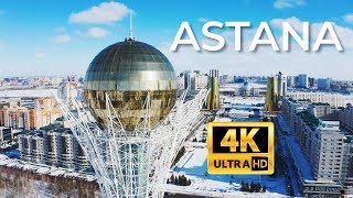 Зимняя Астана (Nur-Sultan) 4K | Аэросъемка на квадрокоптер