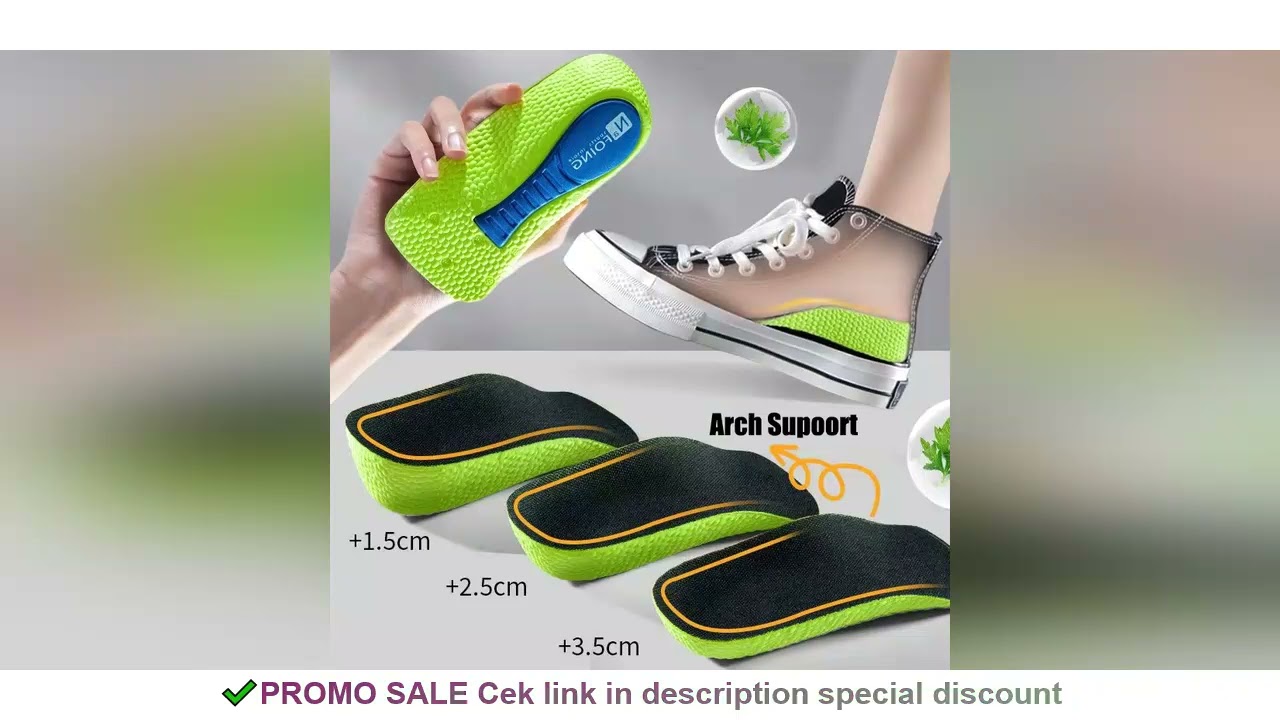 Memory Foam Height Increase Insoles for Men Women Shoes Flat Feet Arch Support Orthopedic Insoles Sn